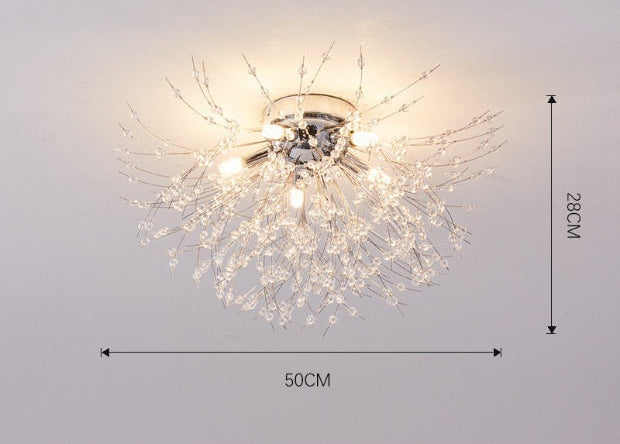 Dandelion Flower Crystal Chandelier Boho Design