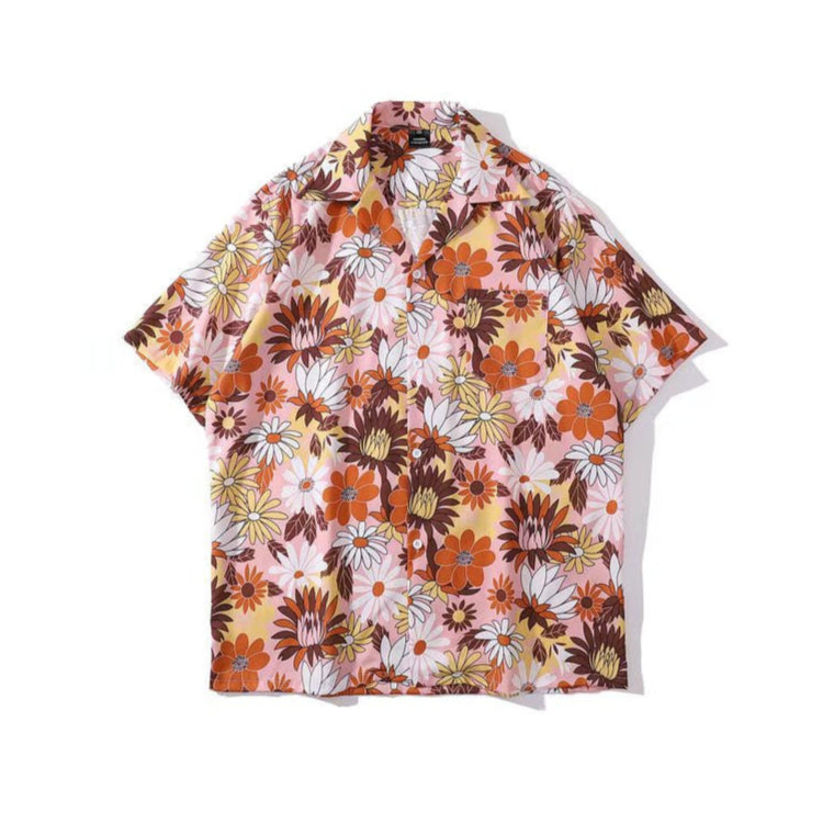 Floral patterned shirt on a white background