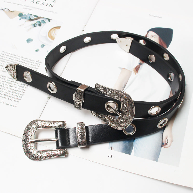 Boho Double Buckle Belt for Women