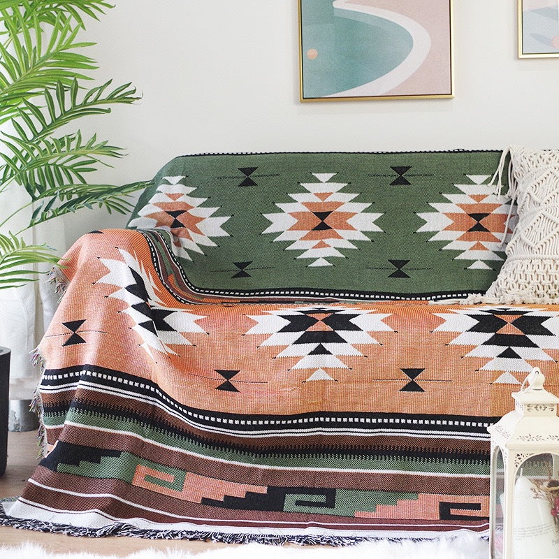 Bohemian Geometric Double Sided Blanket
