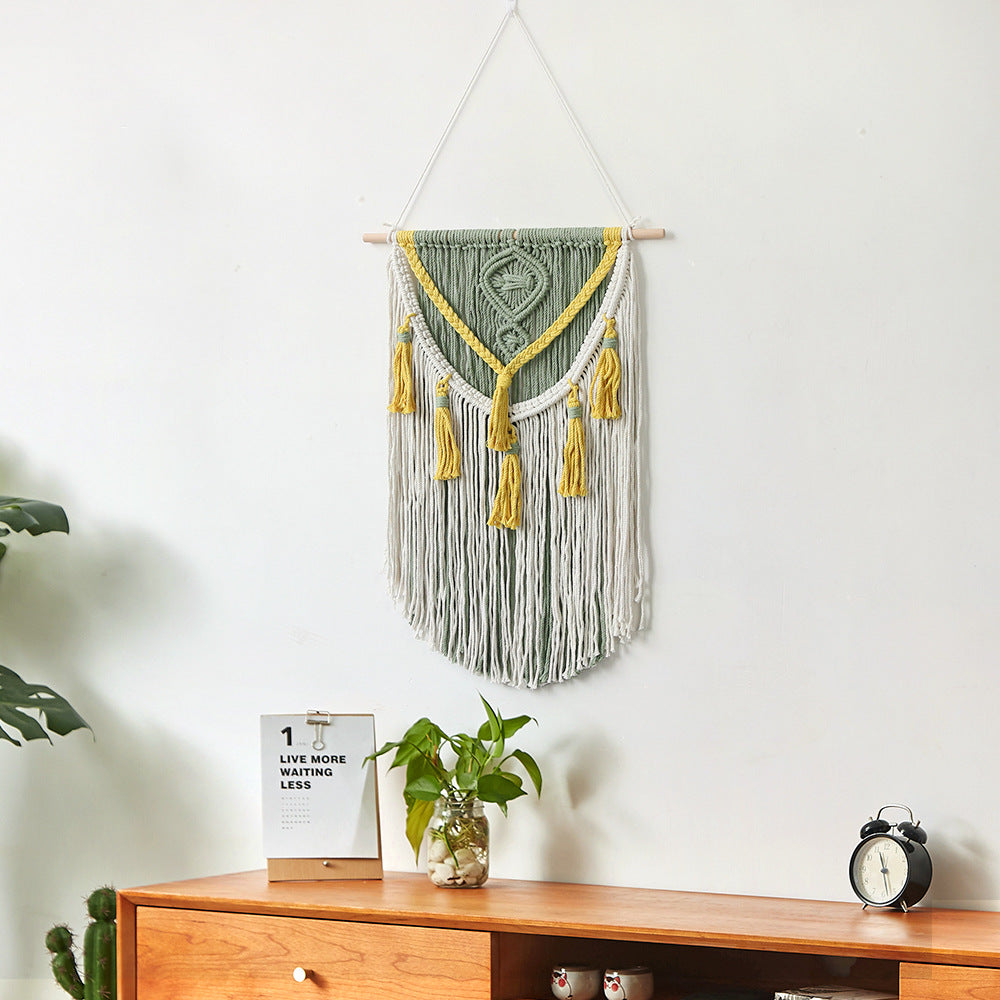 Earthy Macrame Wall Decoration with Tassels