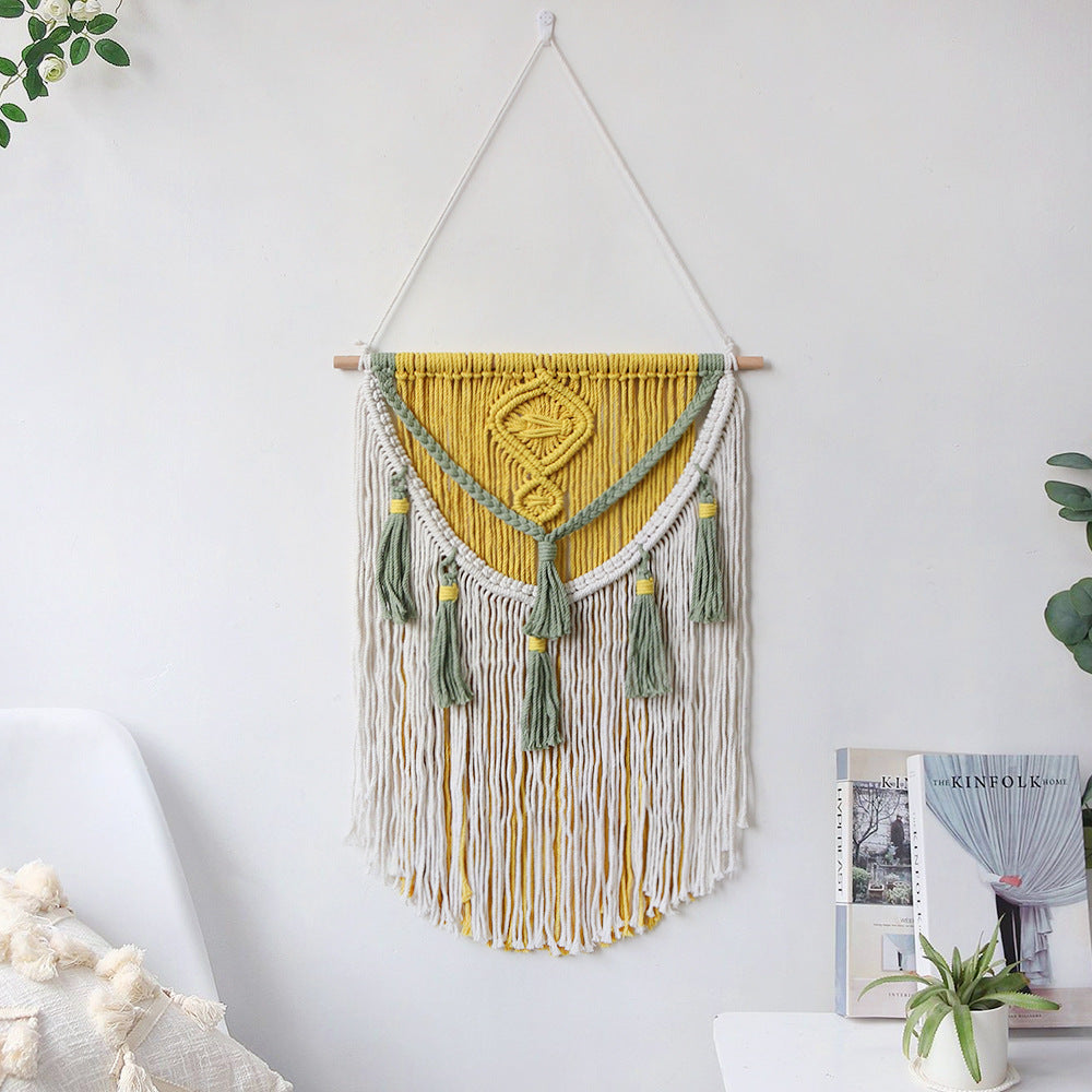 Earthy Macrame Wall Decoration with Tassels