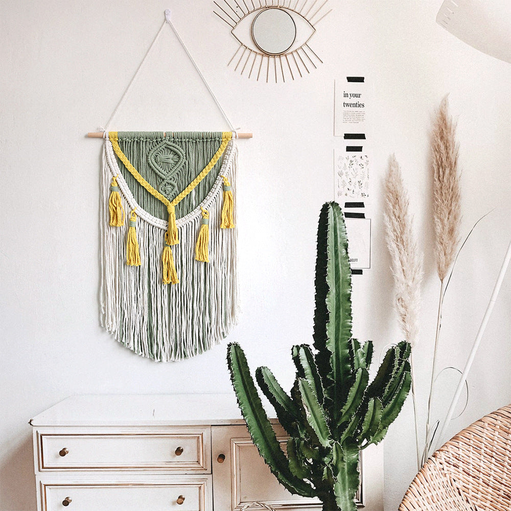 Earthy Macrame Wall Decoration with Tassels