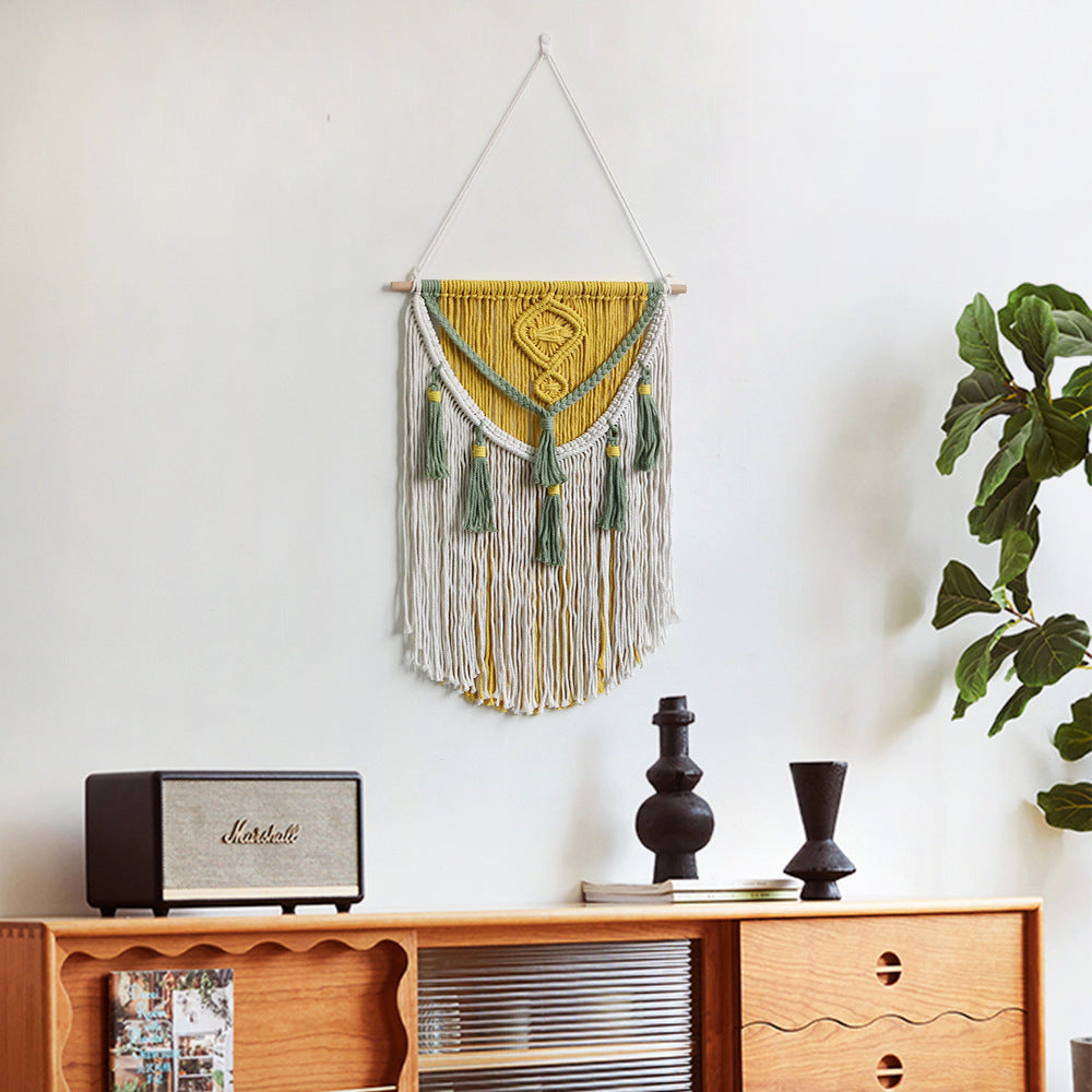 Earthy Macrame Wall Decoration with Tassels