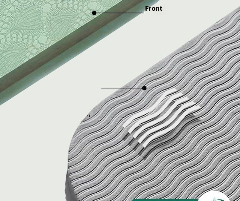 Diagram of double-sided anti-slip material with bionic texture and wave pattern design.