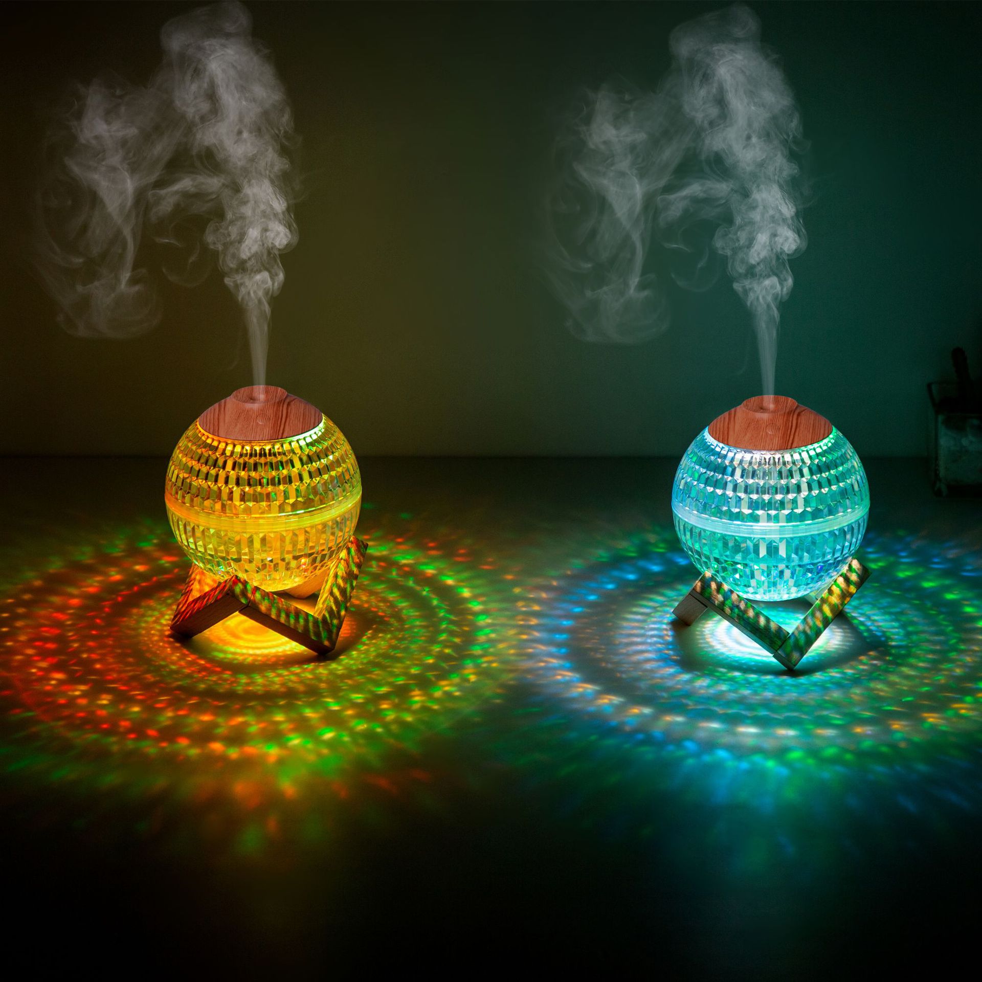 Ethnic Style Crystal Ball Humidifier with Colorful LED Light