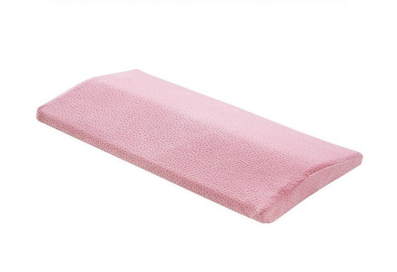 Pink waist support triangle pad on a white background