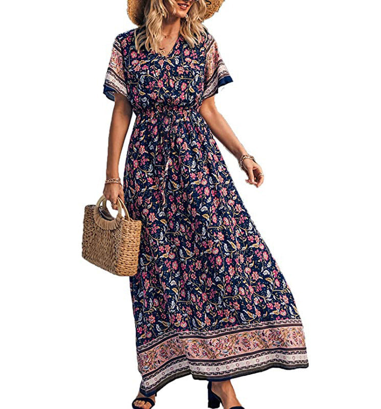 Floral Bohemian Long Dress print
