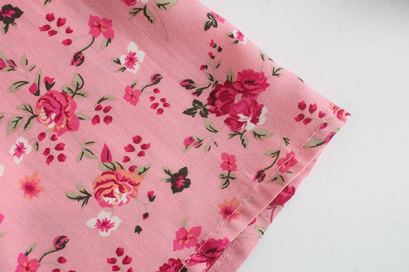 Pink floral fabric with pink background
