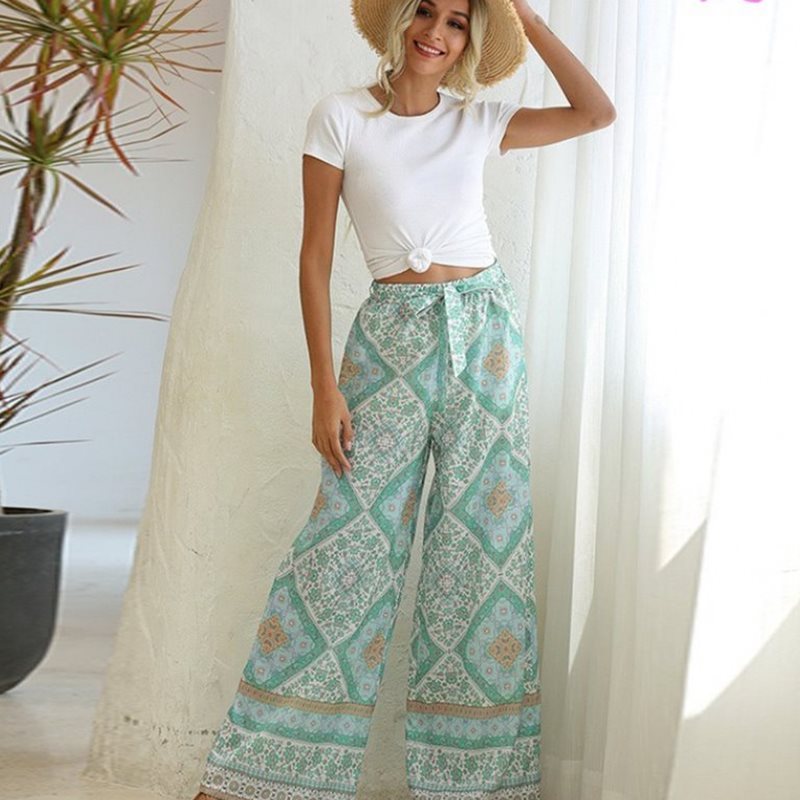 Floral Pattern Bohemian Pants