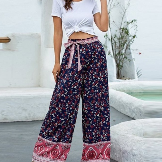 Floral Pattern Bohemian Pants