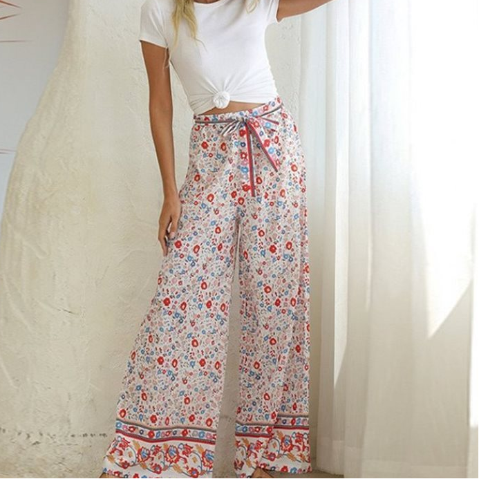 womens Floral Pattern Bohemian Pants