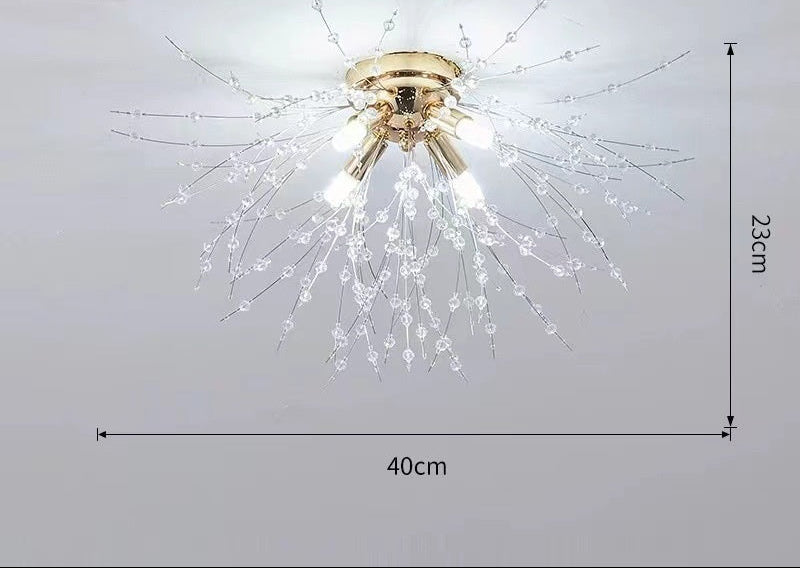 Dandelion Flower Crystal Chandelier Boho Design