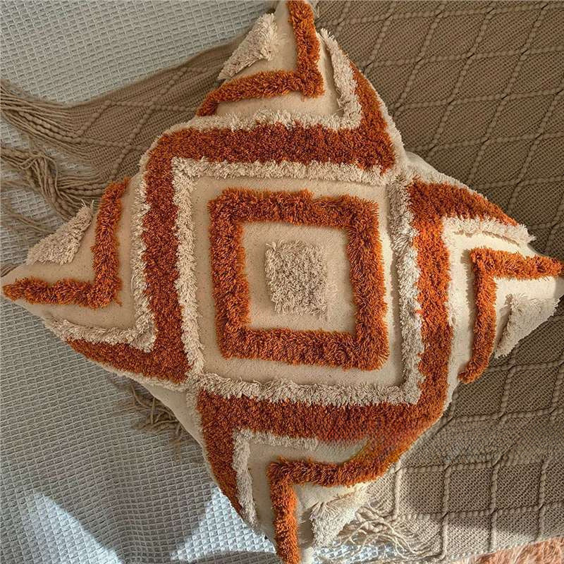 Geometric Plush Pattern Pillows Covers Bohemian Style