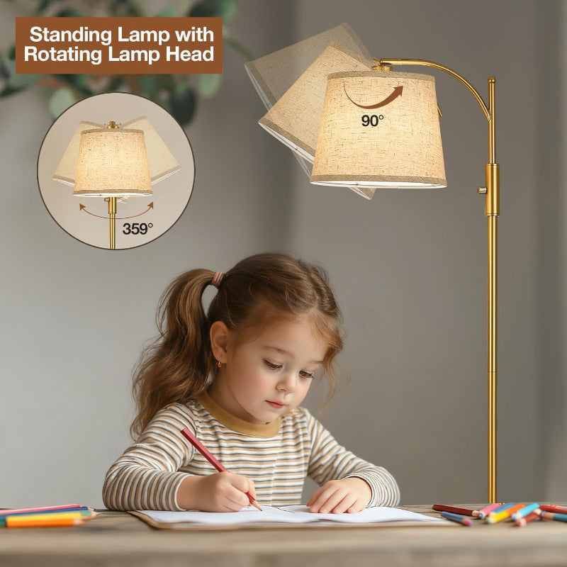 Golden Bohemian Floor Lamp with Shelf Table