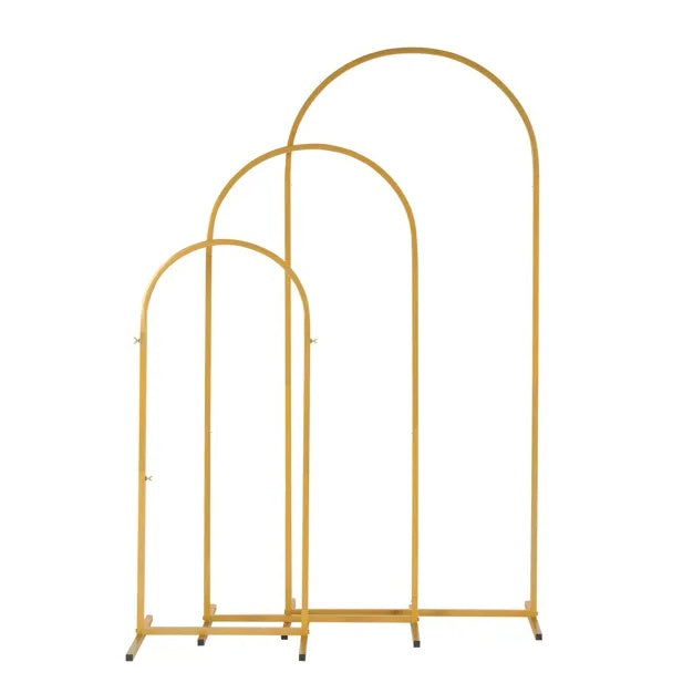 Golden Three Piece Wedding Arch Set