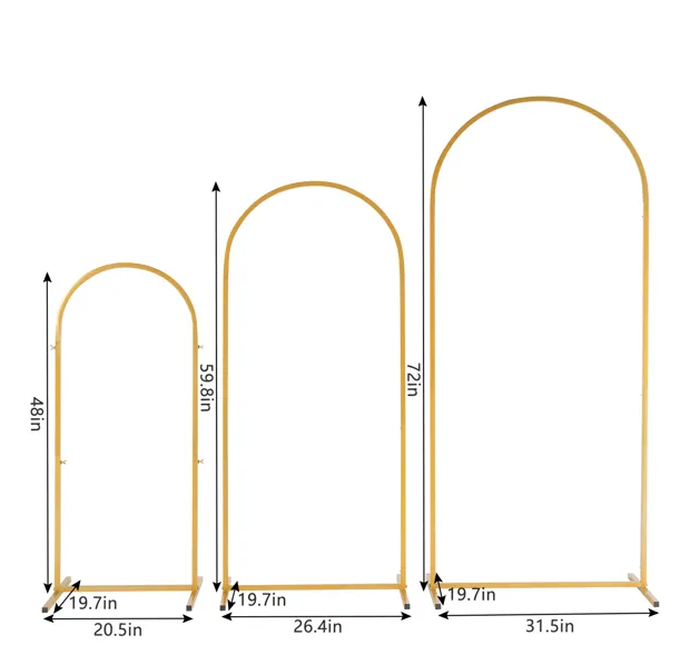 Golden 3 Piece Wedding Arch Set