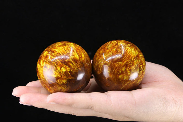 Traditional Golden Baoding Ball Set