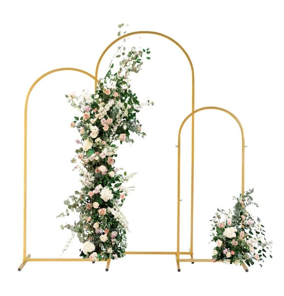 Golden Three Piece Wedding Arch Set