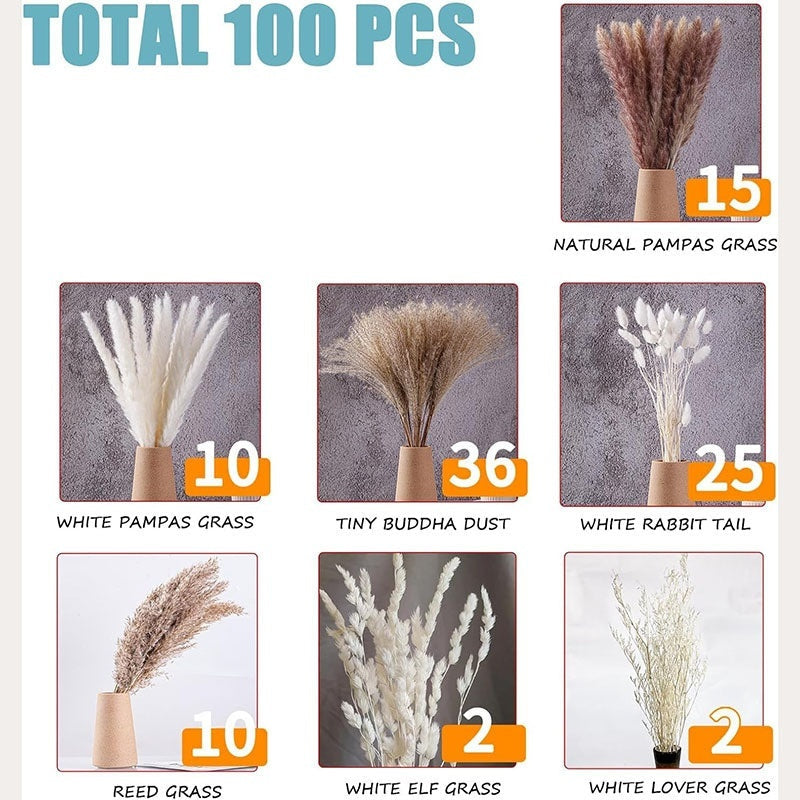 Pampas Grass Boho Wedding Decor Bouquet Set