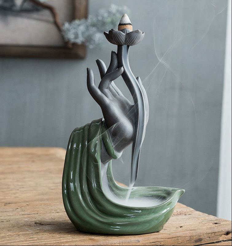 Gray Ceramic Incense Waterfalls