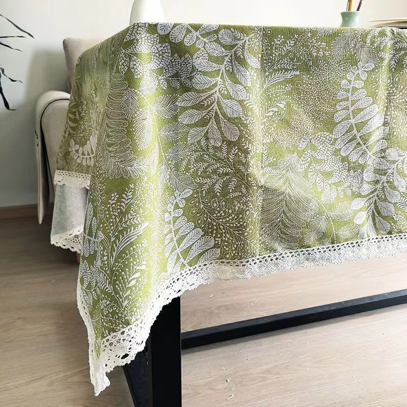 Green Plant Print Tablecloths