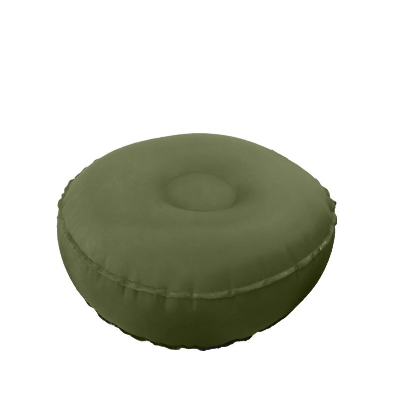 Green inflatable cushion on a white background