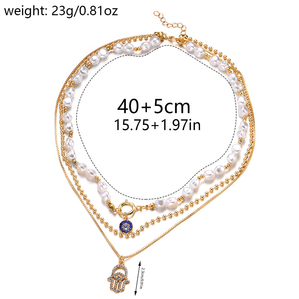 Hamsa Open Palm Necklace
