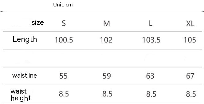 Measurement chart for product size with dimensions in centimeters