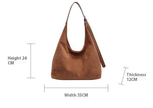 Suede Hobo Tote Bag for Women