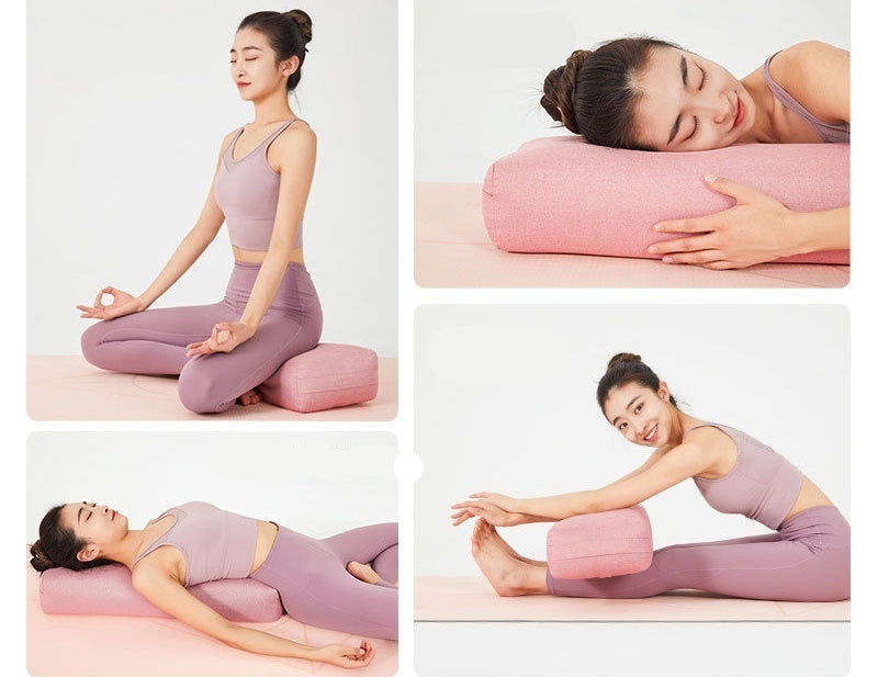 Large Rectangular Yoga Cushion Pastel Colors