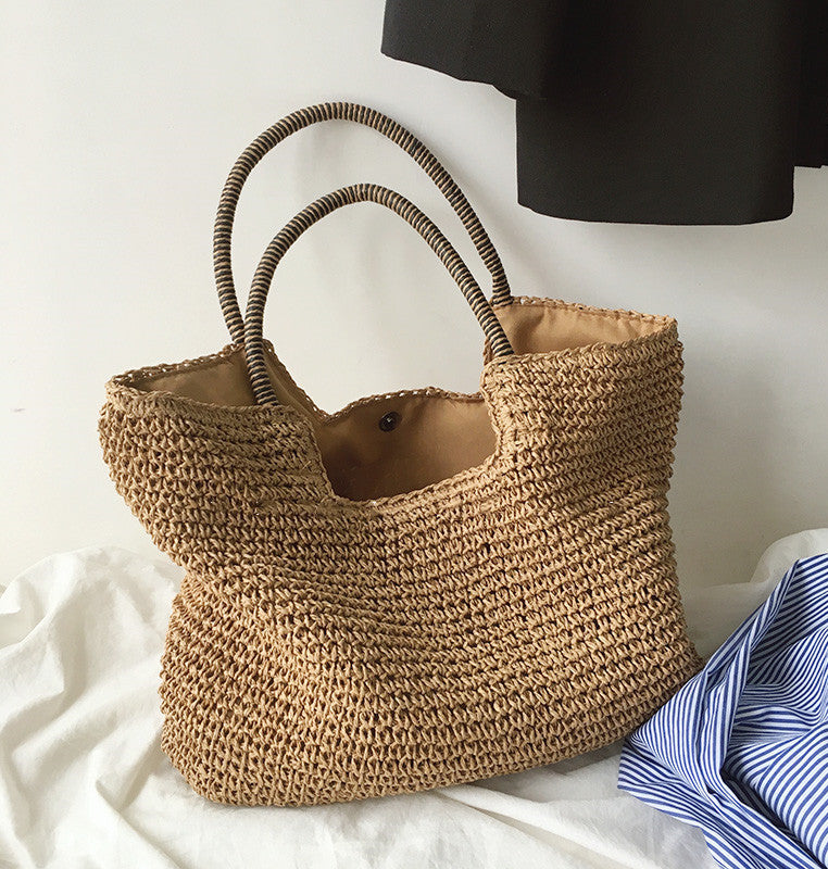 Large Soft Woven Summer Shoulder Bag