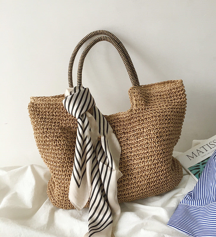 Large Soft Woven Summer Shoulder Bag