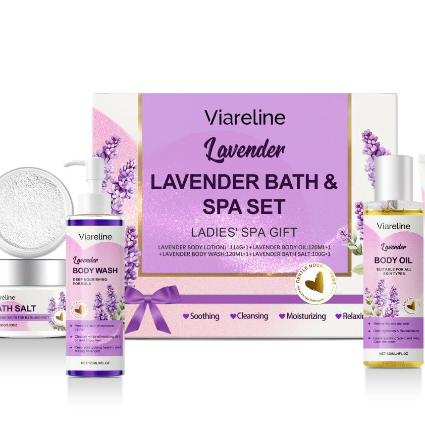 Lavender Bath Set with Bath Oil, Bath Milk and More