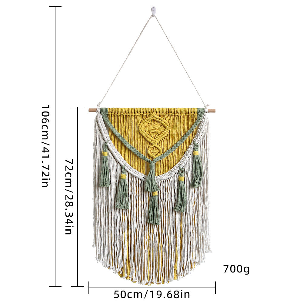 Earthy Macrame Wall Decoration with Tassels