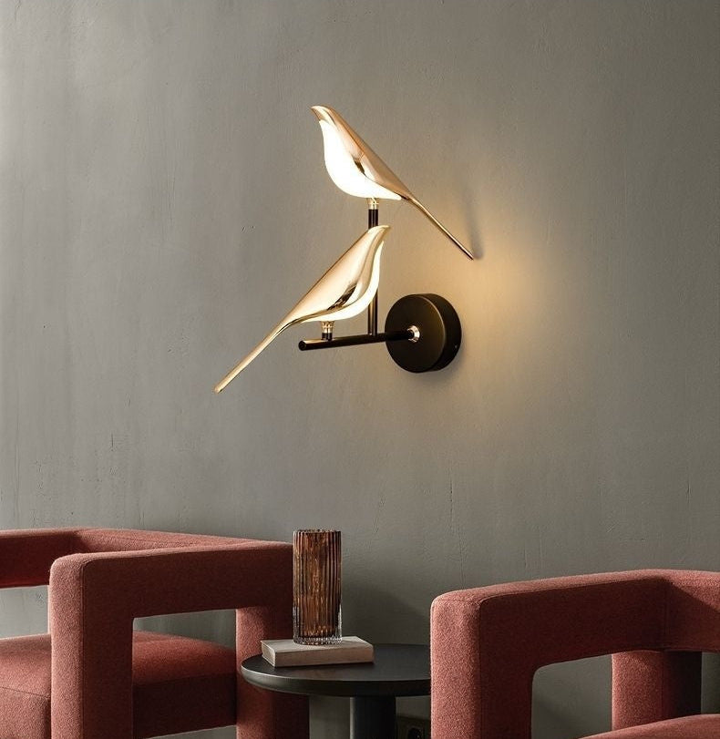 Magpie Bird Bedroom Bedside Wall Lamp