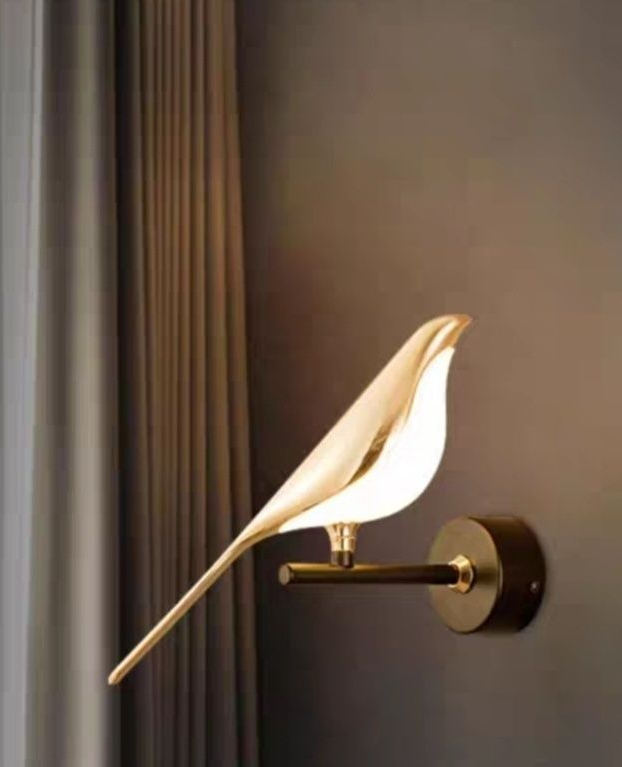 Magpie Bird Bedroom Bedside Wall Lamp