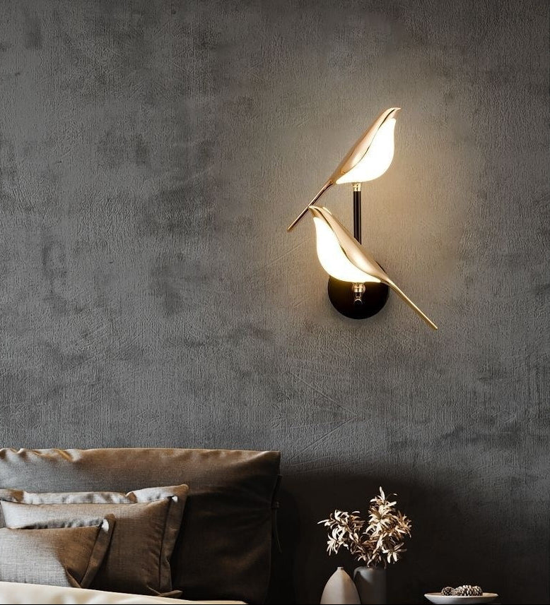 Magpie Bird Bedroom Bedside Wall Lamp