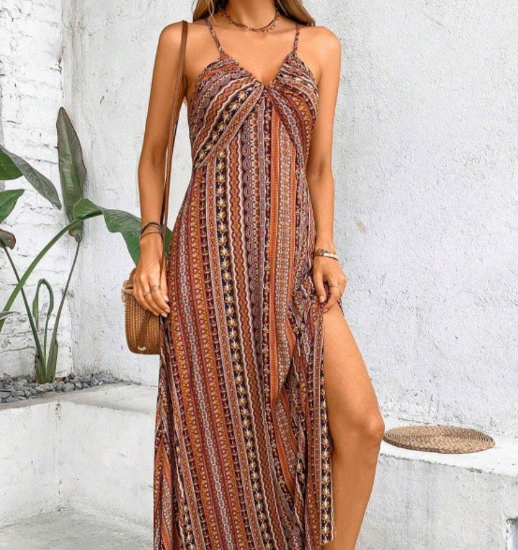 Maxi Double Slit Dress Boho