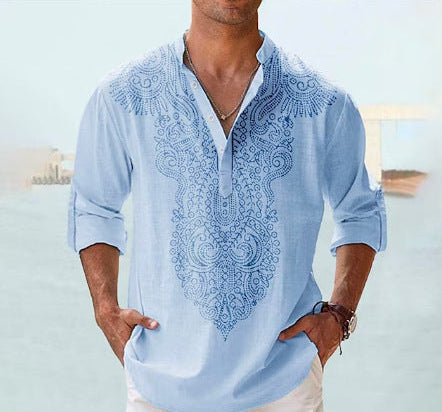 Mens Boho Chic Shirt with Half Sleeves