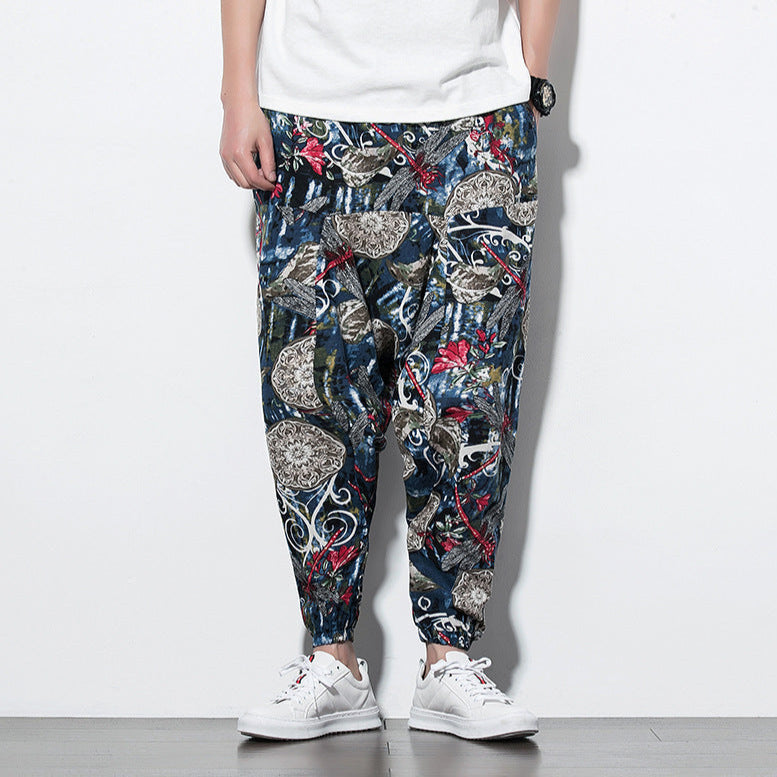 Men's Boho Pattern Harem Pants Loose Design