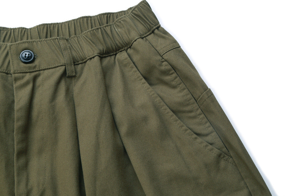 gray Men's Wide Leg Boho Denim Pants with Elastic Waist