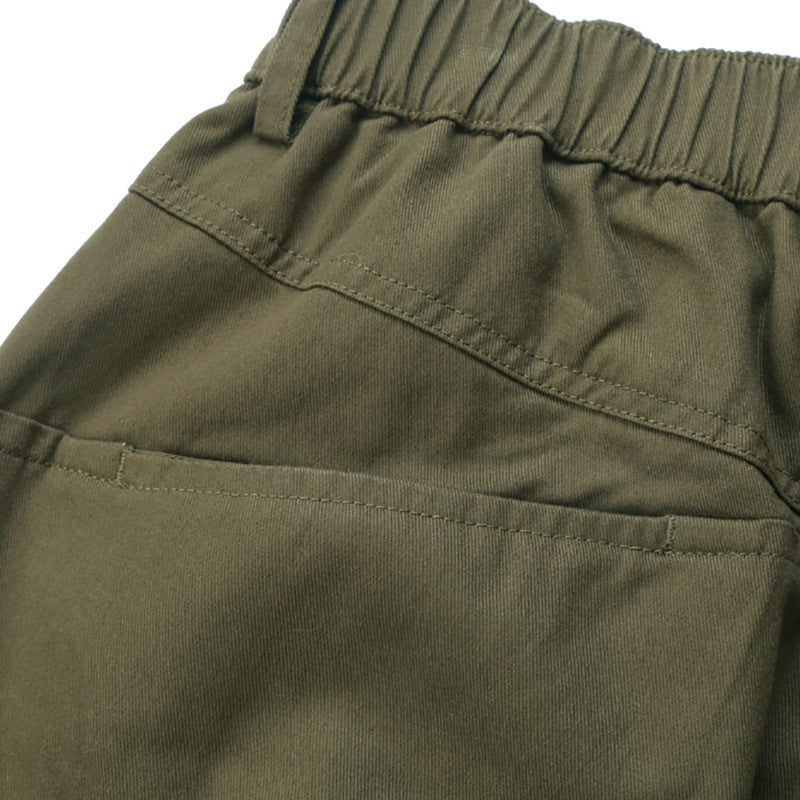 Men's Wide Leg Boho Denim Pants with Elastic Waist