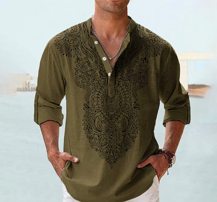 Mens Boho Chic Shirt with Half Sleeves