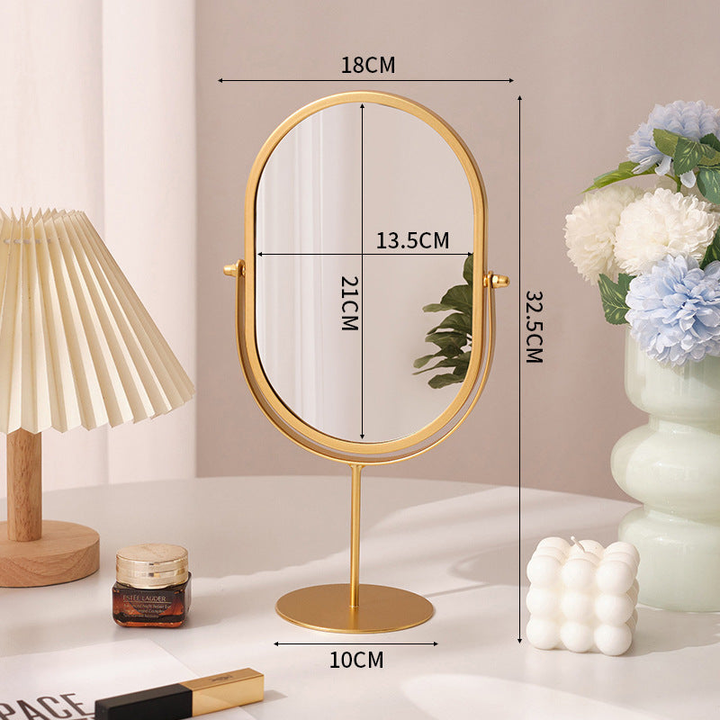 Metallic Table Makeup Mirror gold