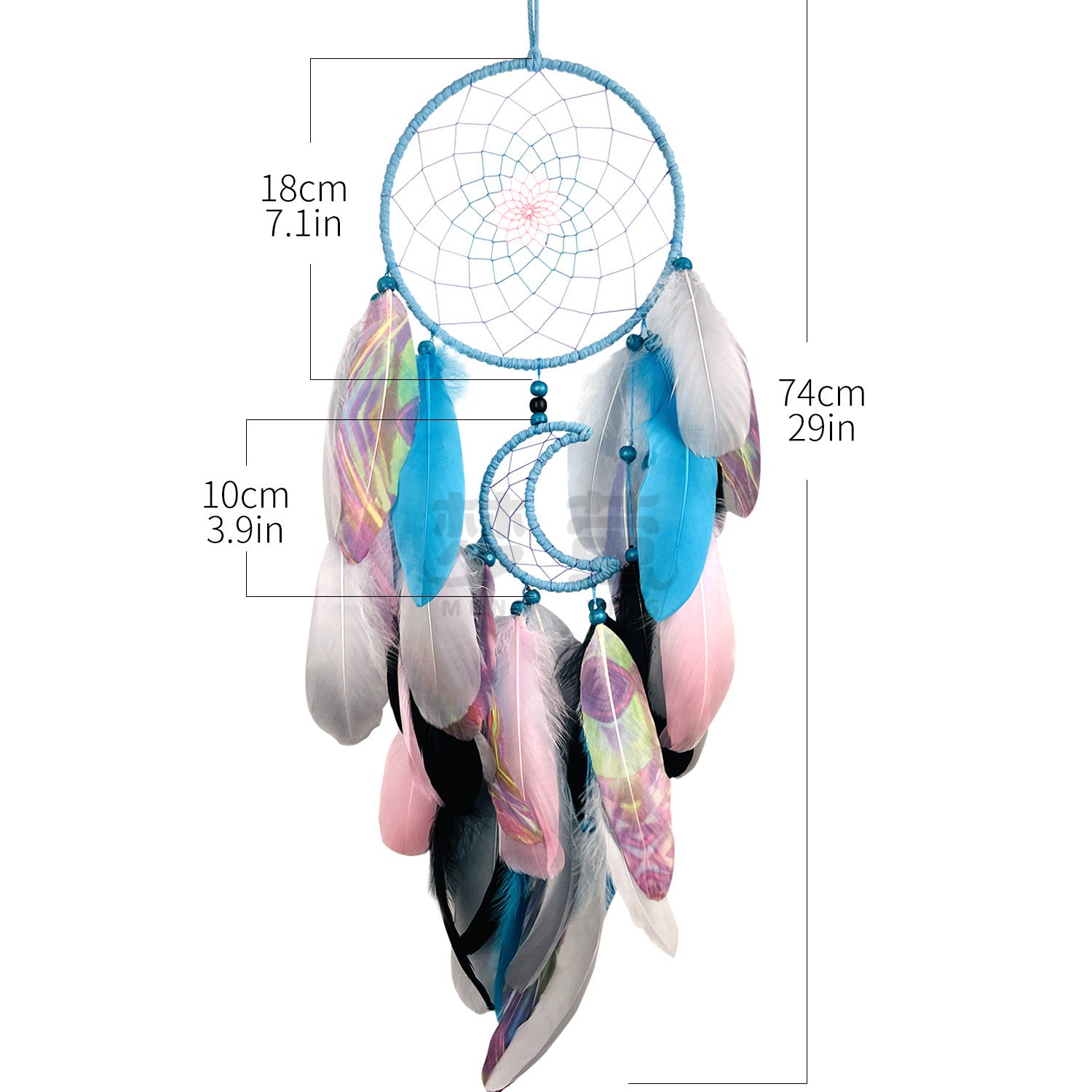 Moon Dream Catcher with Feather