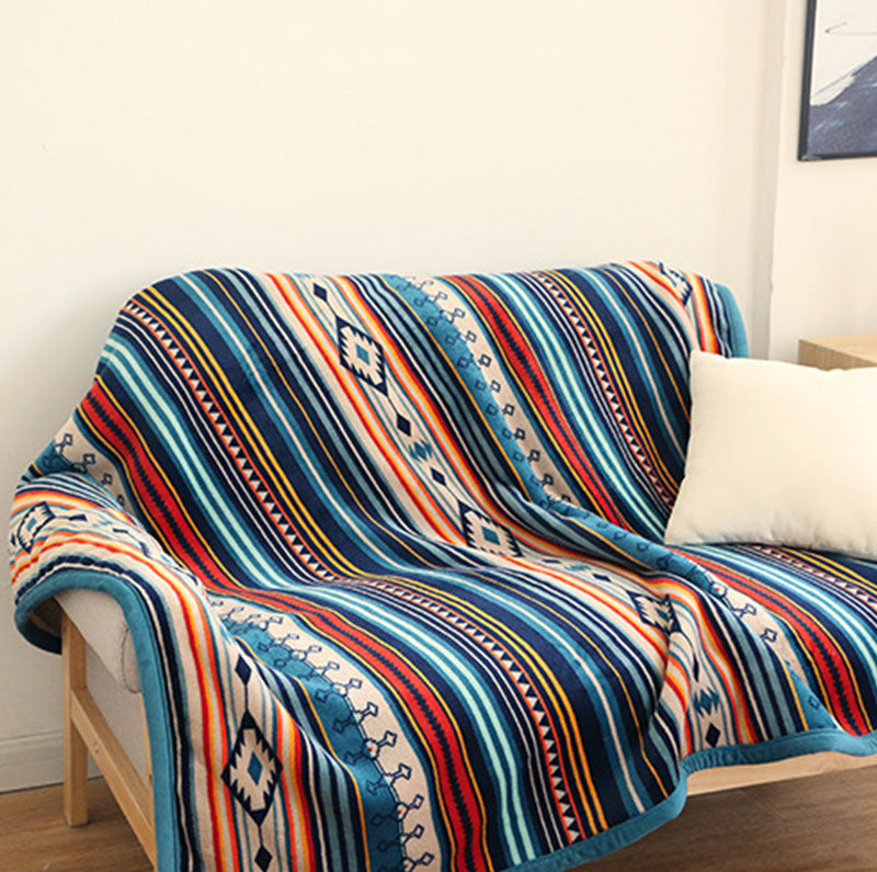 Multicolor Geometric Throw Blanket