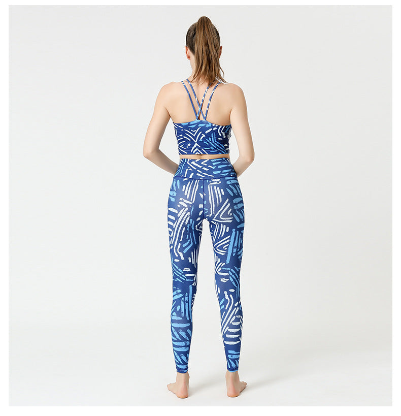 Multicolor Pattern Yoga Clothing Set for Women