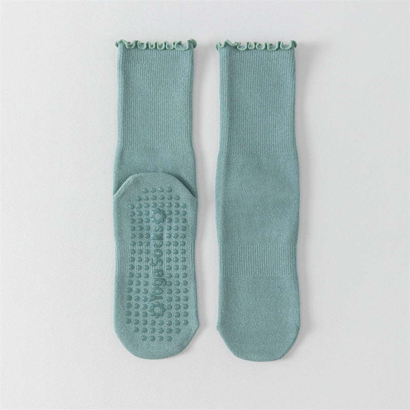 Non-Slip Mid Calf Yoga Sock for Women