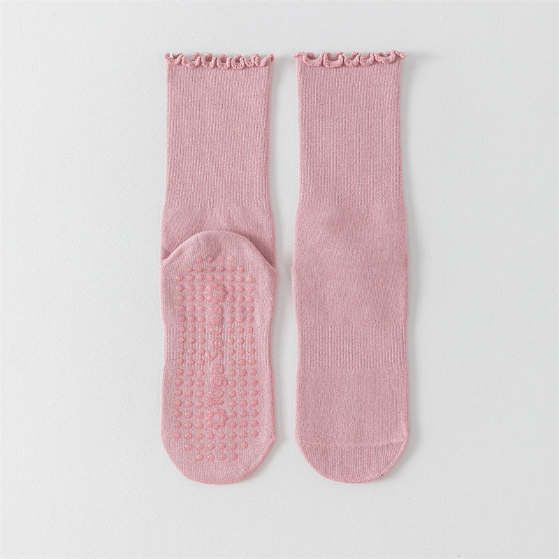 Non-Slip Mid Calf Yoga Socks Women